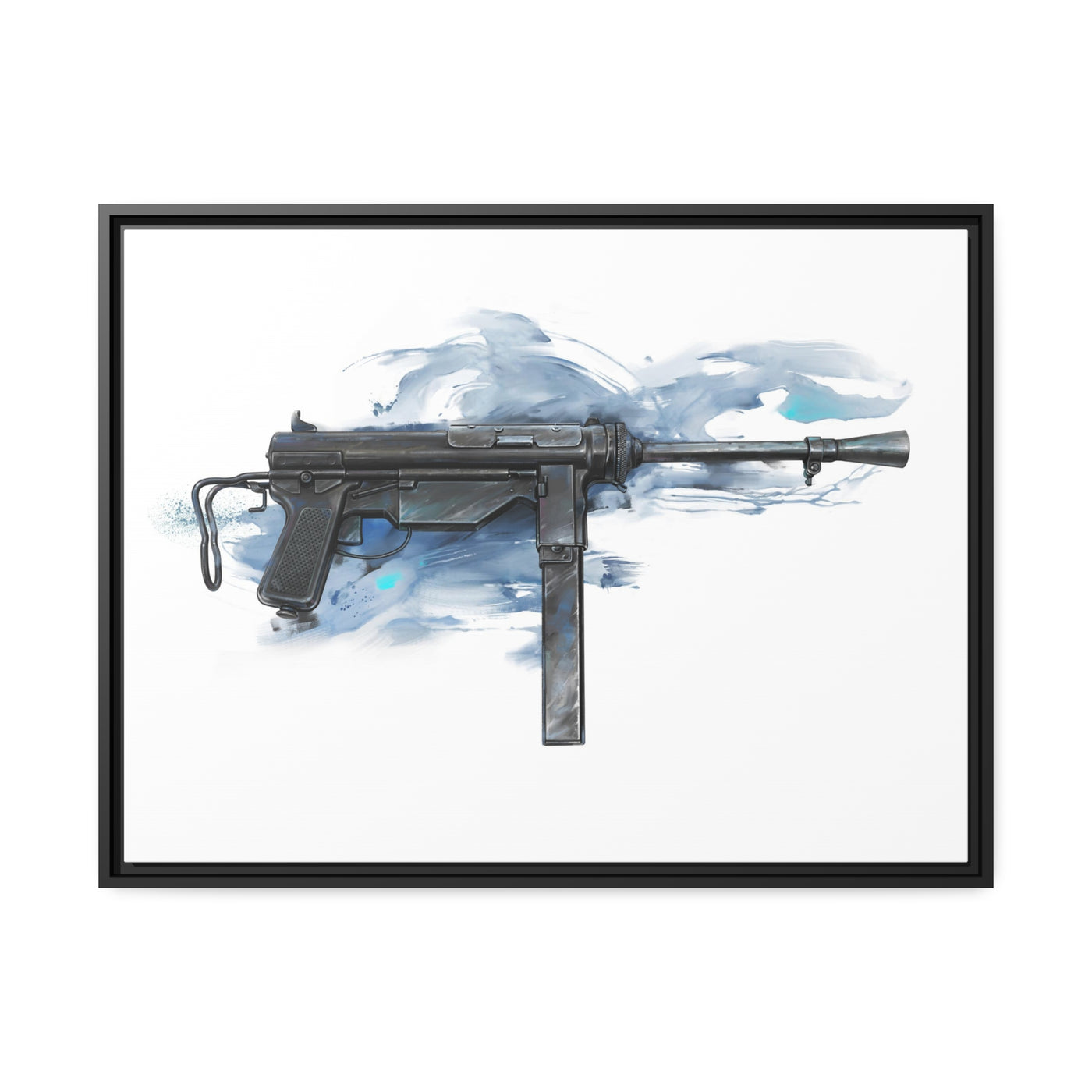 Grease Gun Painting - Black Framed Wrapped Canvas - Value Collection