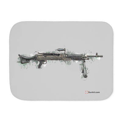 M240B - Belt Fed 7.62x51 Machine Gun Sherpa Blanket - Grey Background