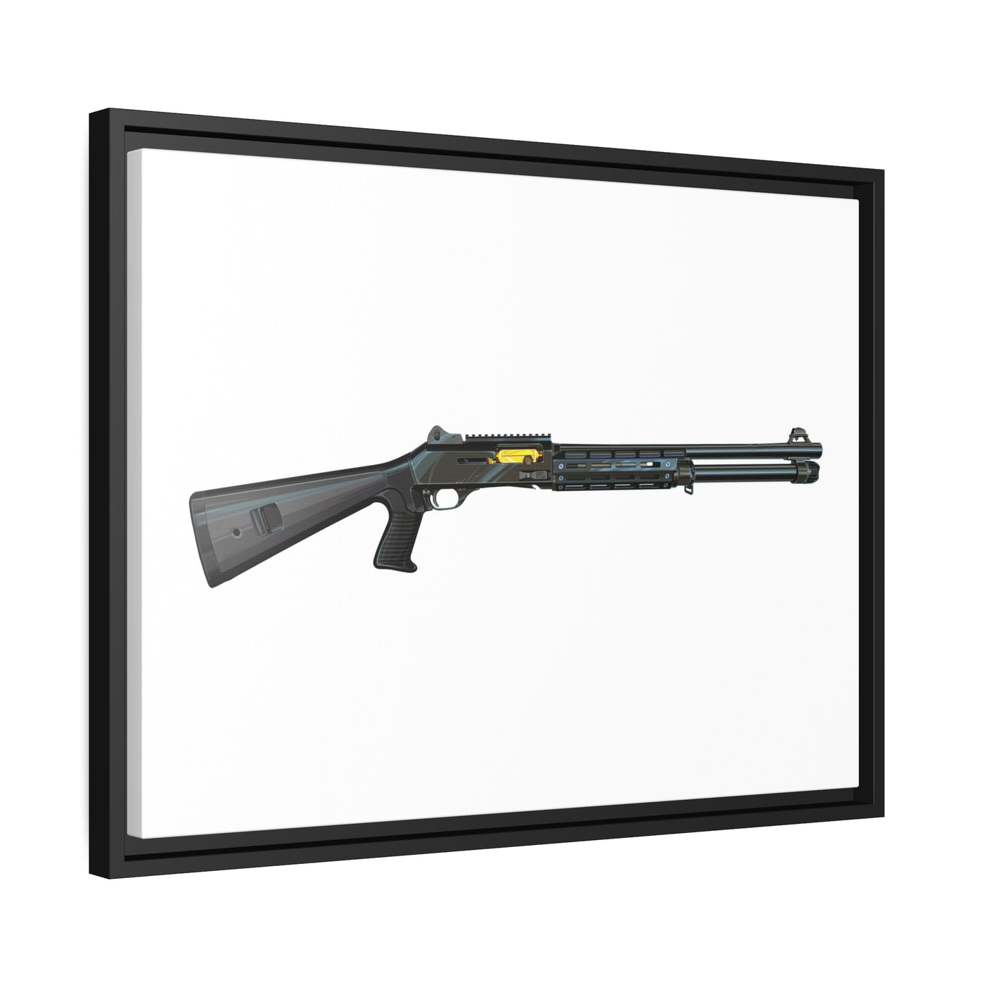 Special Ops Shotgun 12 Gauge Painting - Just the Piece - Black Framed Wrapped Canvas - Value Collection