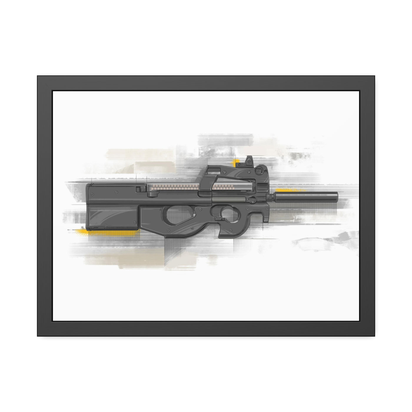 Secret Service Subgun - Bullpup 5.7x28mm Painting - Black Frame - Value Collection