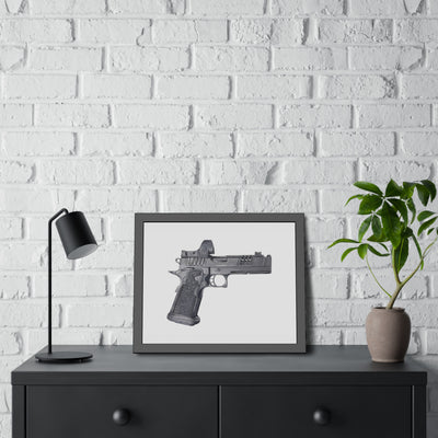 2011 Delta Pistol Painting - Just The Piece - Black Frame - Value Collection