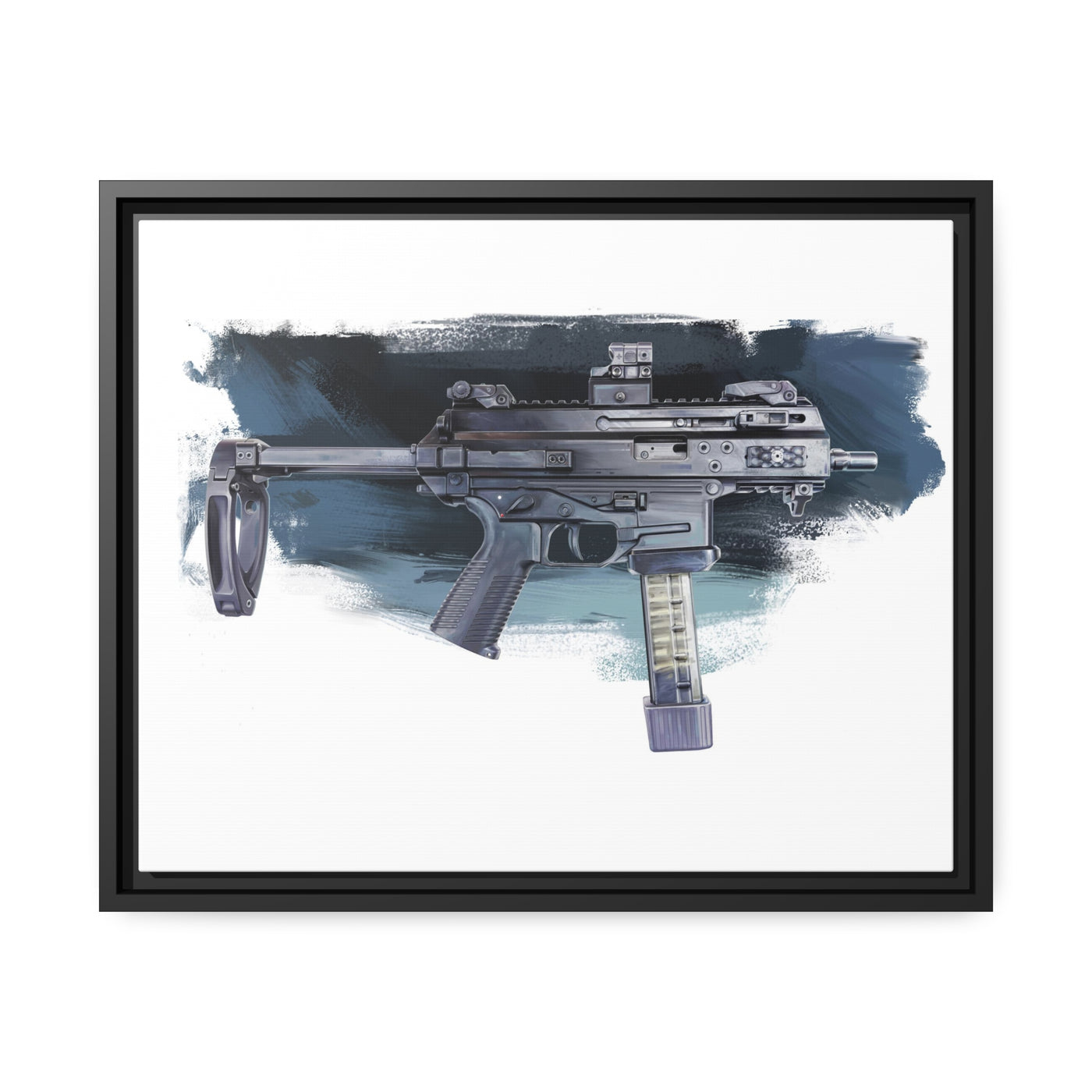 Elite Forces 9mm Carbine Painting - Black Framed Wrapped Canvas - Value Collection