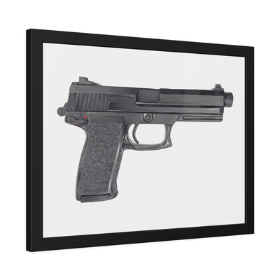 Tactical .45 ACP Poly Pistol Painting - Just The Piece - Black Frame - Value Collection