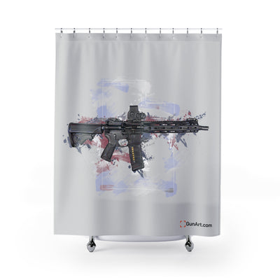 Defending Freedom - Utah - AR-15 State Shower Curtains - White State