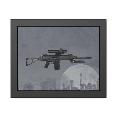 The Urban Sniper Painting - Grey Background - Black Frame - Value Collection