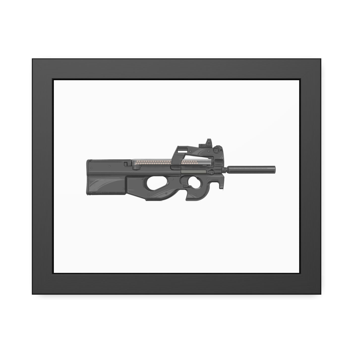 Secret Service Subgun - Bullpup 5.7x28mm Painting - Just The Piece - Black Frame - Value Collection