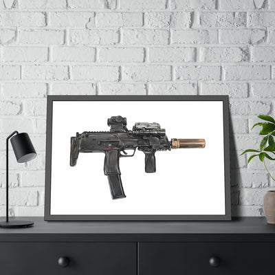 German 4.6x30mm Sub Machine Gun Painting - Just The Piece - Black Frame - Value Collection