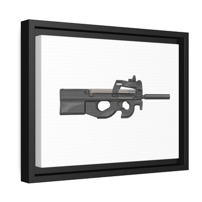 Secret Service Subgun - Bullpup 5.7x28mm Painting - Black Framed Wrapped Canvas - Value Collection