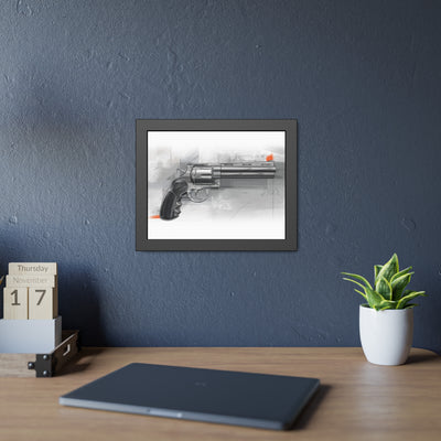 Stainless .44 Mag Revolver Painting - Black Frame - Value Collection