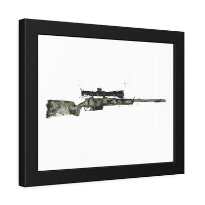 The Harvester - Long Range Hunting Rifle Painting - Just The Piece - Black Frame - Value Collection