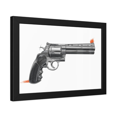 Stainless .44 Mag Revolver Painting - Just The Piece - Black Frame - Value Collection