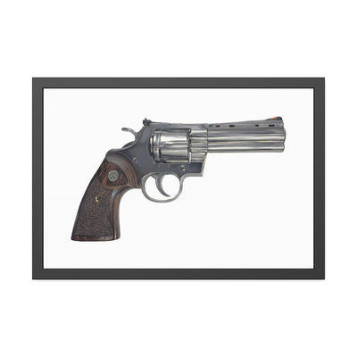 Wood & Stainless .357 Magnum Revolver Painting - Just The Piece - Black Frame - Value Collection