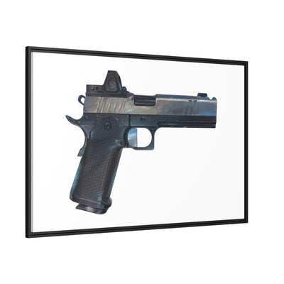 2011 Charlie - Pistol Painting - Just The Piece - Black Framed Wrapped Canvas - Value Collection