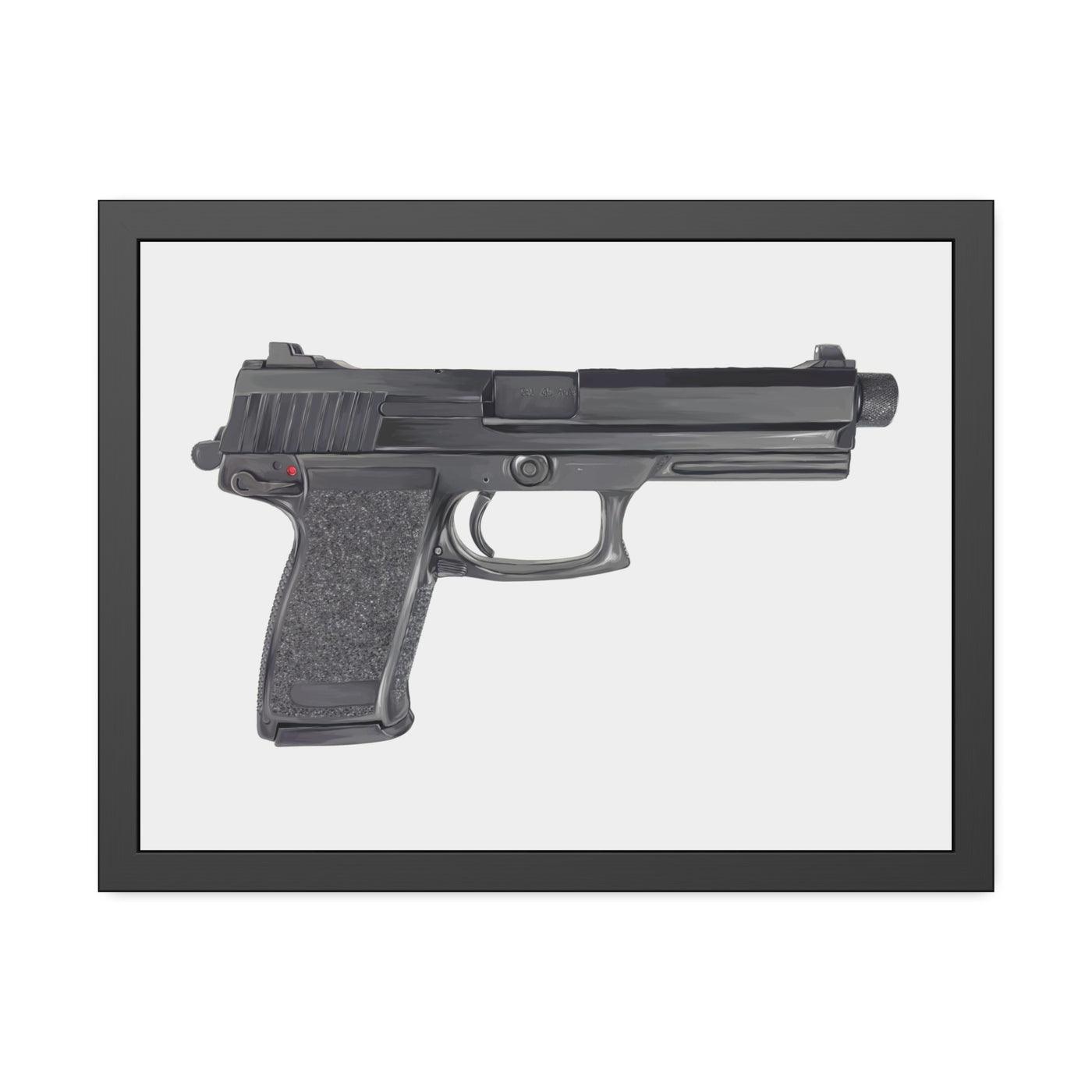 Tactical .45 ACP Poly Pistol Painting - Just The Piece - Black Frame - Value Collection