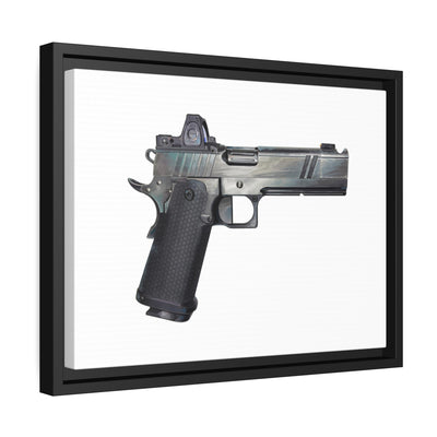 2011 Bravo - Pistol Painting - Just The Piece - Black Framed Wrapped Canvas - Value Collection