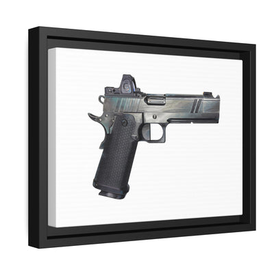 2011 Bravo - Pistol Painting - Just The Piece - Black Framed Wrapped Canvas - Value Collection