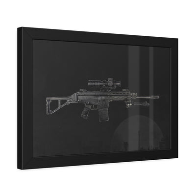 The Urban Sniper Painting - Black Background - Black Frame - Value Collection