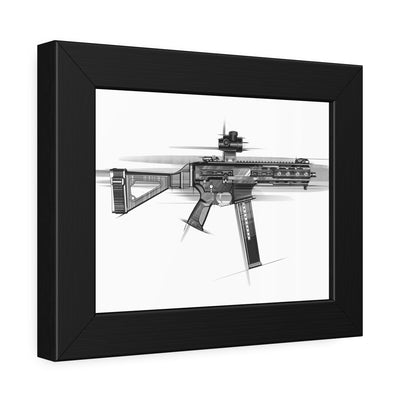 .45 Cal SMG Painting - Black Frame - Value Collection