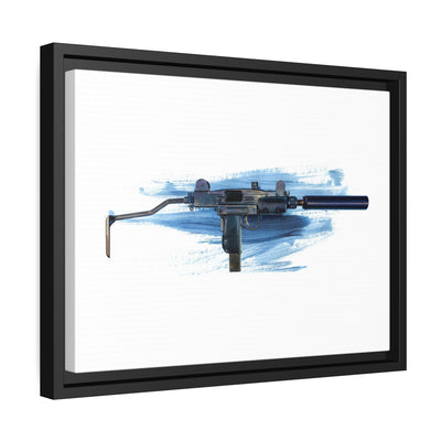 The Miniature Menace - Full Auto Subgun Painting - Black Framed Wrapped Canvas - Value Collection