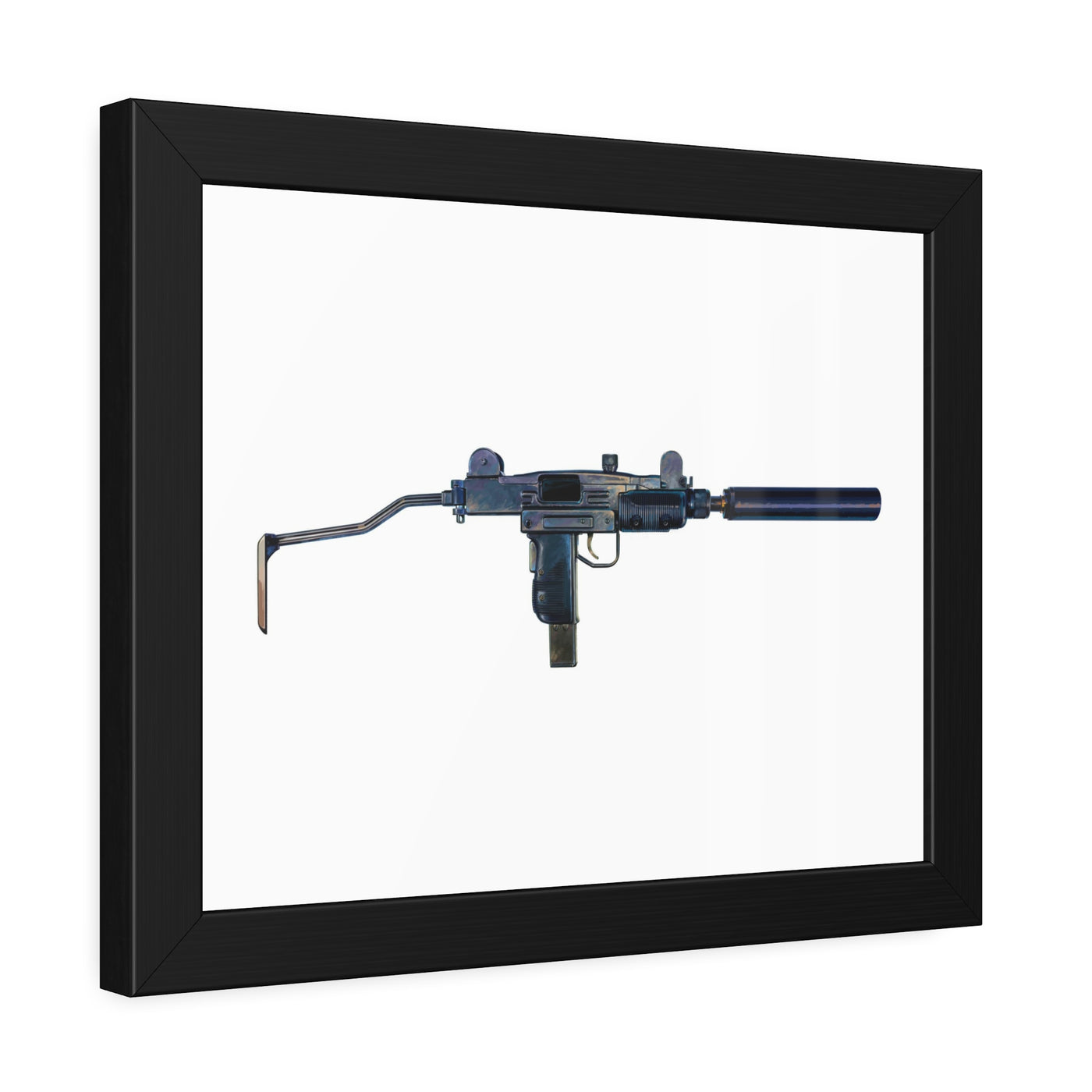 The Miniature Menace - Full Auto Subgun Painting - Just The Piece - Black Frame - Value Collection