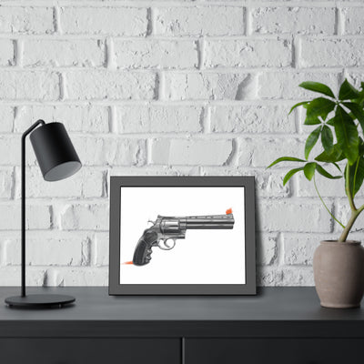 Stainless .44 Mag Revolver Painting - Just The Piece - Black Frame - Value Collection