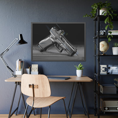 The Last Resort - OG Grey Poly Pistol Painting - Black Frame -Value Collection