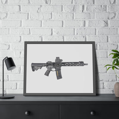 Defending Freedom - AR-15 State Painting - Just The Piece - Black Frame - Value Collection