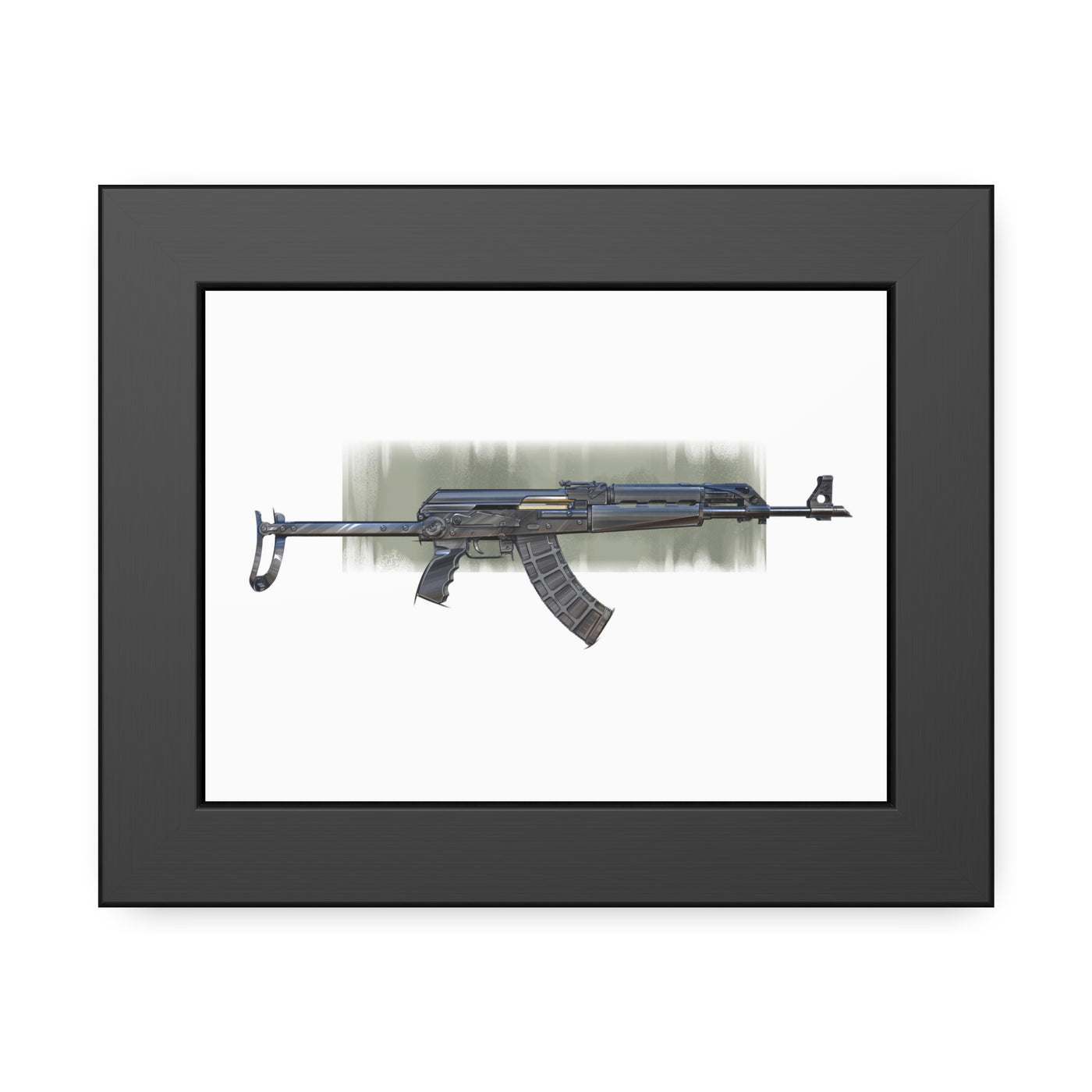 The Paratrooper / AK-47 Underfolder Painting - Black Frame - Value Collection