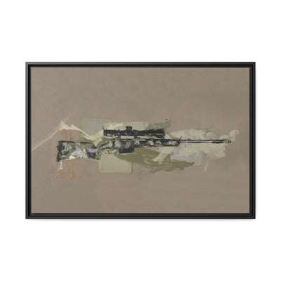 The Harvester - Long Range Hunting Rifle Painting - Black Framed Wrapped Canvas - Value Collection