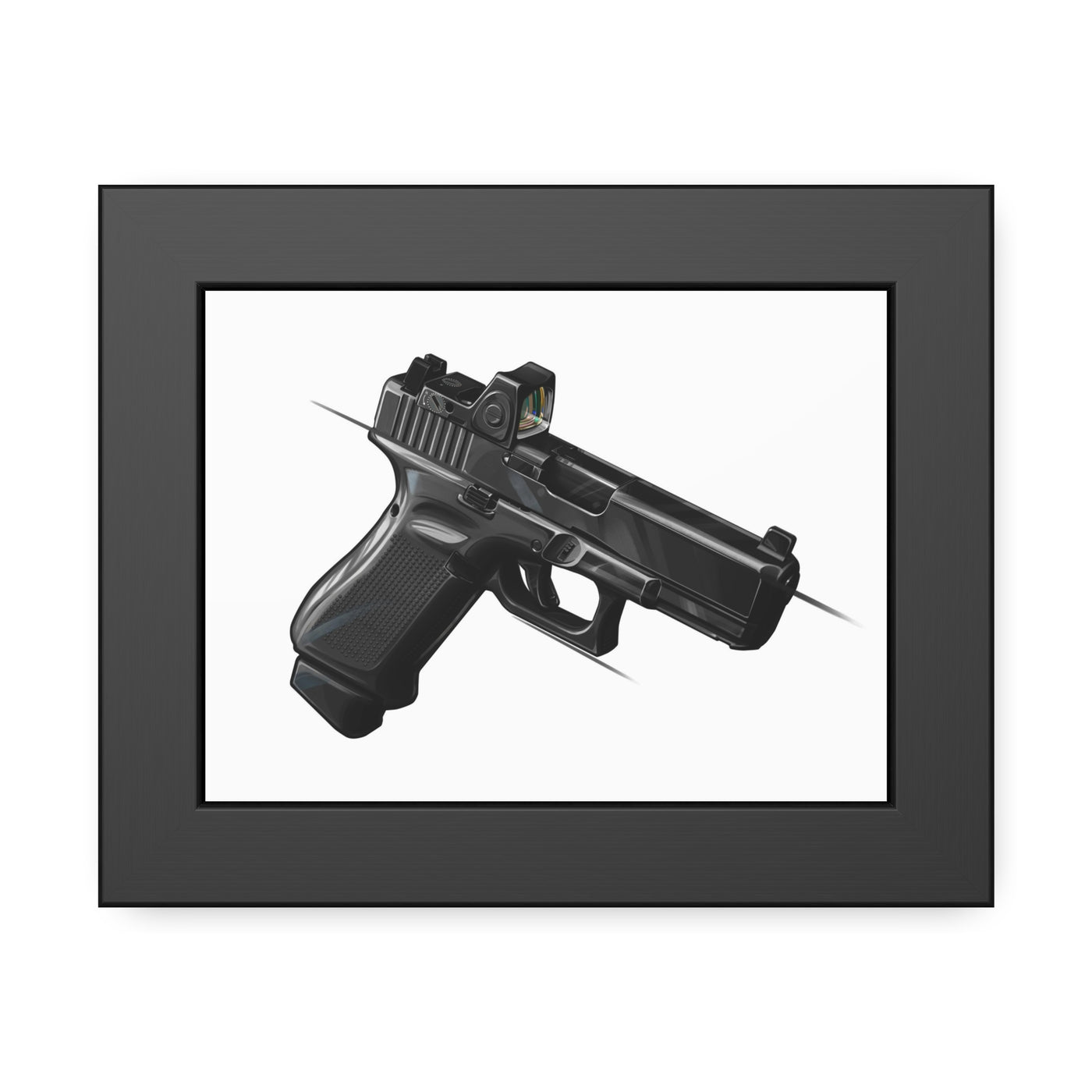 The Last Resort - OG Black Poly Pistol Painting - Just The Piece - Black Frame - Value Collection