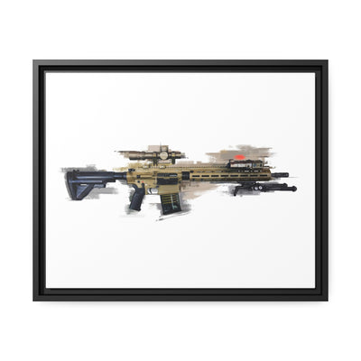 German 7.62x51mm AR10 Battle Rifle Painting - Black Framed Wrapped Canvas - Value Collection