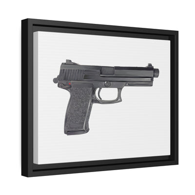 Tactical .45 ACP Poly Pistol Painting - Just The Piece - Black Framed Wrapped Canvas - Value Collection