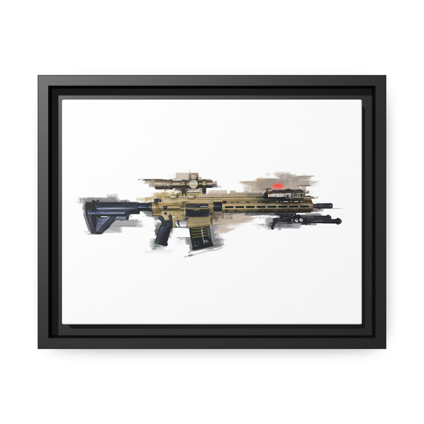 German 7.62x51mm AR10 Battle Rifle Painting - Black Framed Wrapped Canvas - Value Collection