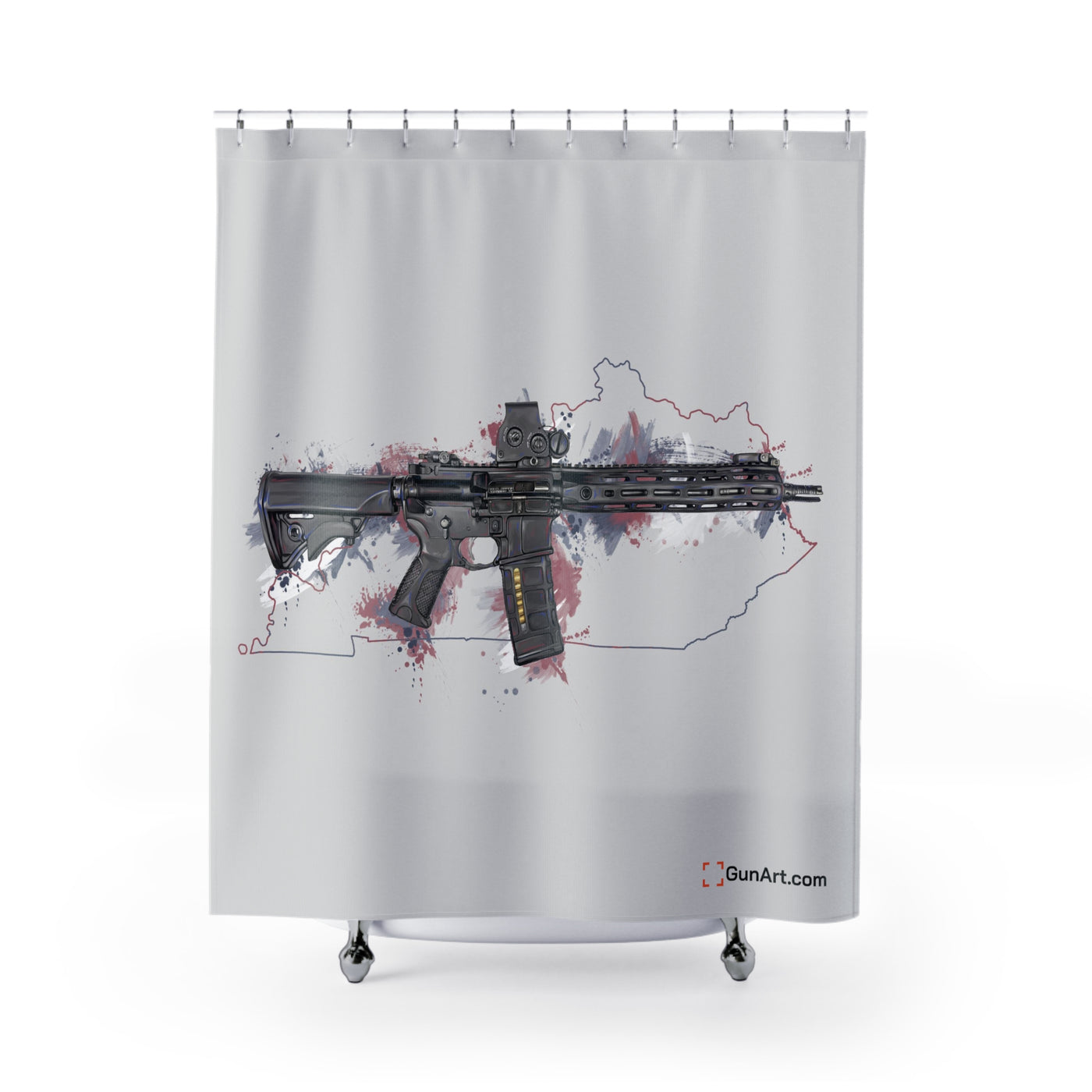 Defending Freedom - Kentucky - AR-15 State Shower Curtains - Colored State