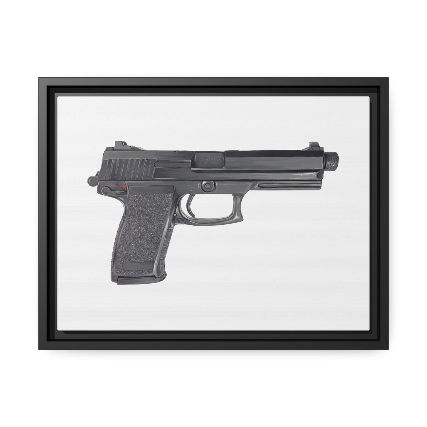 Tactical .45 ACP Poly Pistol Painting - Just The Piece - Black Framed Wrapped Canvas - Value Collection