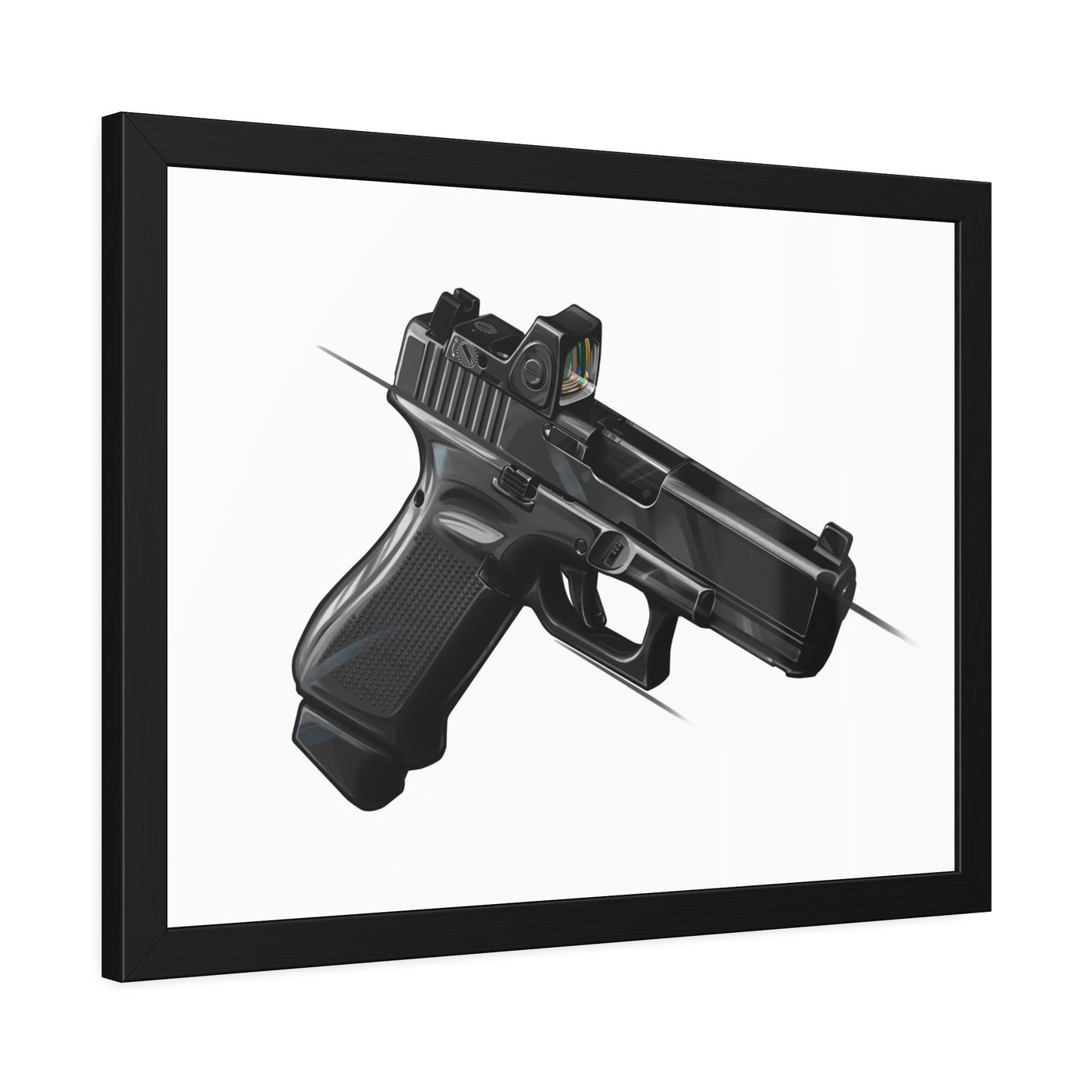 The Last Resort - OG Black Poly Pistol Painting - Just The Piece - Black Frame - Value Collection