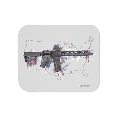 Defending Freedom - United States - AR-15 State Sherpa Blanket - Colored State