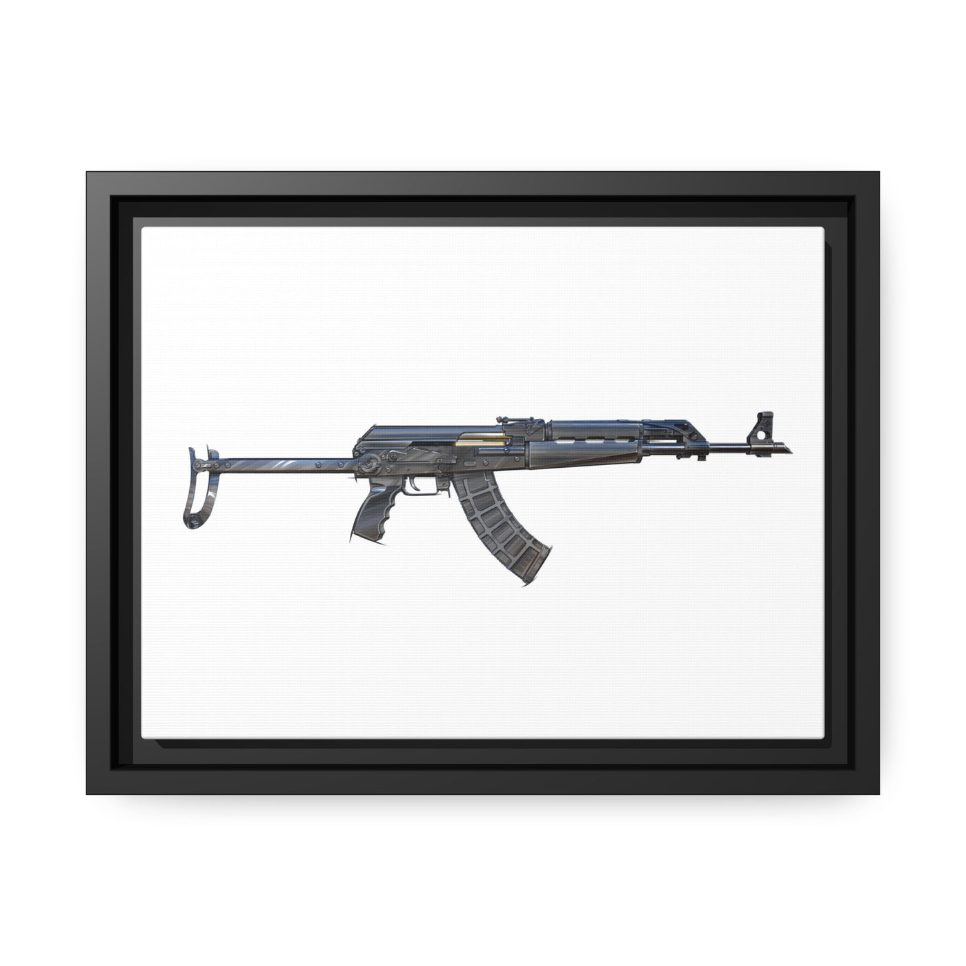 The Paratrooper AK-47 Painting - Just The Piece - Black Framed Wrapped Canvas - Value Collection