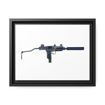 The Miniature Menace - Full Auto Subgun Painting - Just The Piece - Black Framed Wrapped Canvas - Value Collection