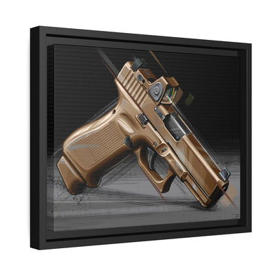 The Last Resort - OG Tan Poly Pistol Painting - Black Framed Wrapped Canvas - Value Collection