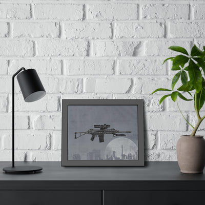 The Urban Sniper Painting - Grey Background - Black Frame - Value Collection