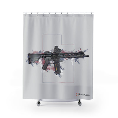 Defending Freedom - Utah - AR-15 State Shower Curtains - Colored State