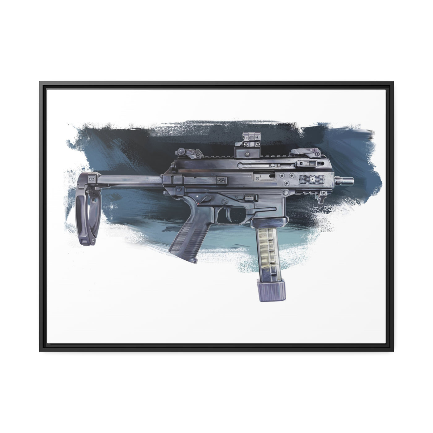 Elite Forces 9mm Carbine Painting - Black Framed Wrapped Canvas - Value Collection