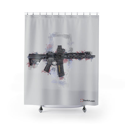 Defending Freedom - Illinois - AR-15 State Shower Curtains - White State