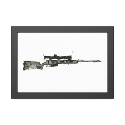 The Harvester - Long Range Hunting Rifle Painting - Just The Piece - Black Frame - Value Collection