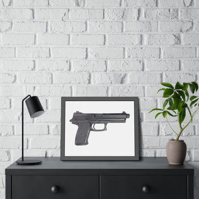 Tactical .45 ACP Poly Pistol Painting - Just The Piece - Black Frame - Value Collection