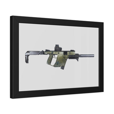 The Vindicator - Suppressed SMG Painting - Just The Piece - Black Frame - Value Collection