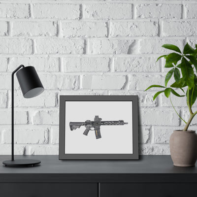 Defending Freedom - AR-15 State Painting - Just The Piece - Black Frame - Value Collection