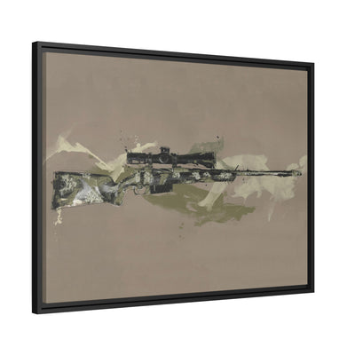 The Harvester - Long Range Hunting Rifle Painting (Minimal) - Black Framed Wrapped Canvas - Value Collection