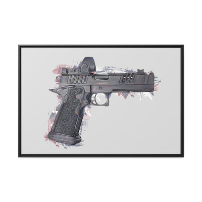 2011 Delta Pistol Painting - Black Framed Wrapped Canvas - Value Collection